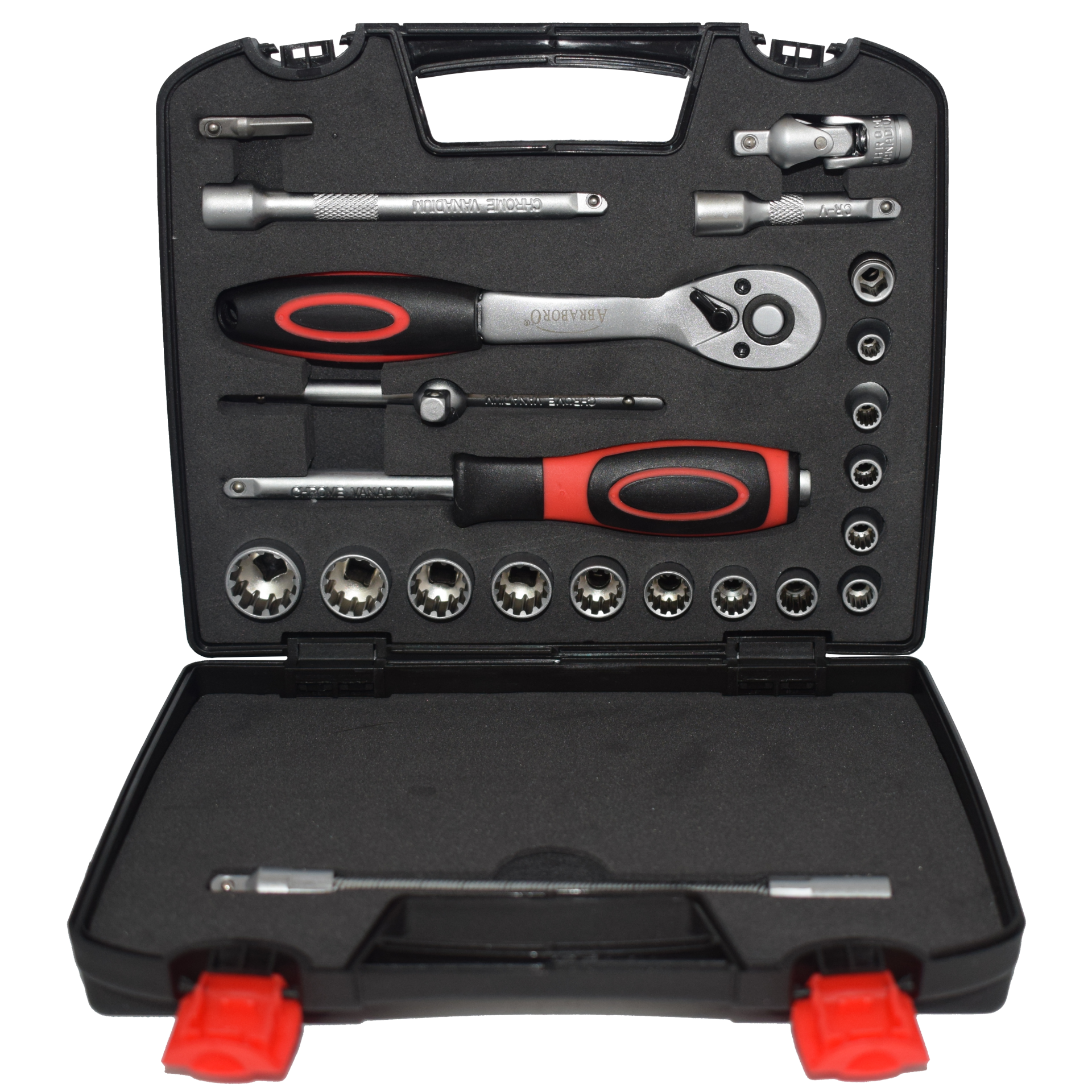 Abraboro SPLINE 1/4" dugókulcs készlet, 22 részes termék fő termékképe