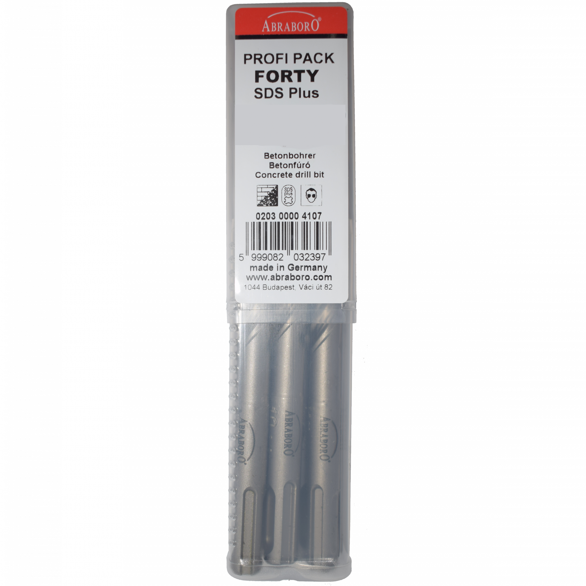 Abraboro 10 x 260 / 200 mm SDS-plus FORTY betonfúró Profi Pack, 10 db/csomag termék fő termékképe