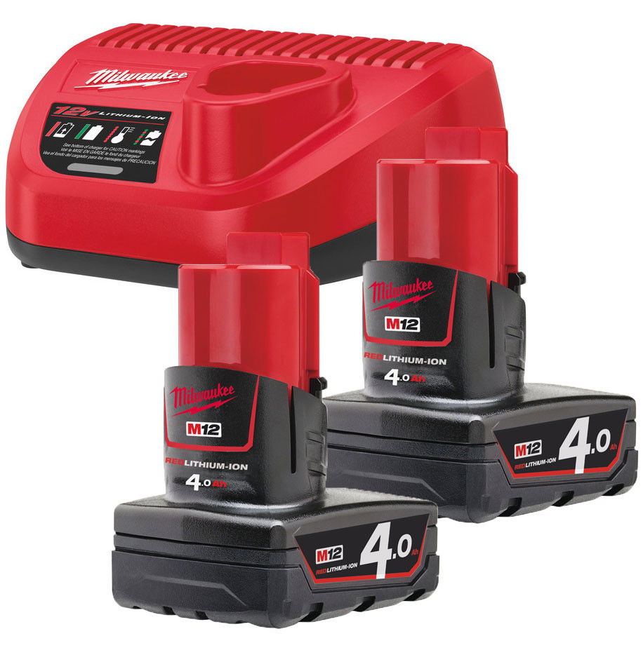 Milwaukee M12 NRG-402 akkumulátor és töltő szett termék fő termékképe