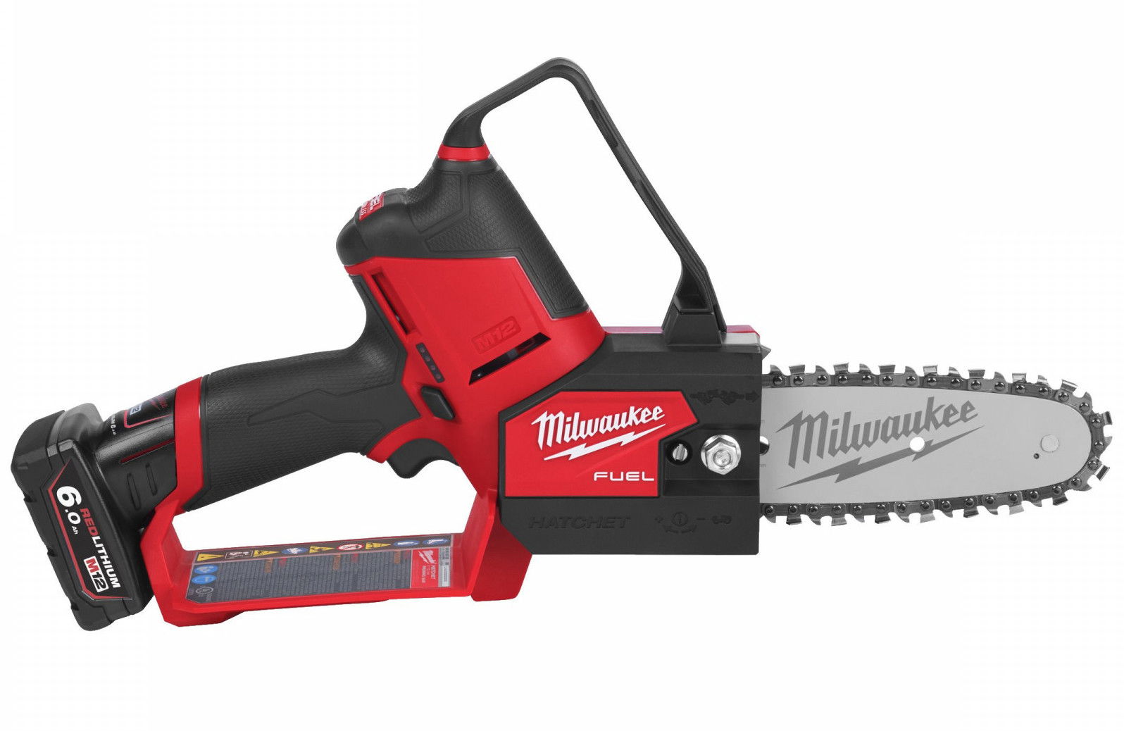 Milwaukee M12 FHS-602X FUEL™ HATCHET™ akkus szénkefe nélküli láncfűrész (2 x 6.0 Ah Li-ion akkuval) termék fő termékképe