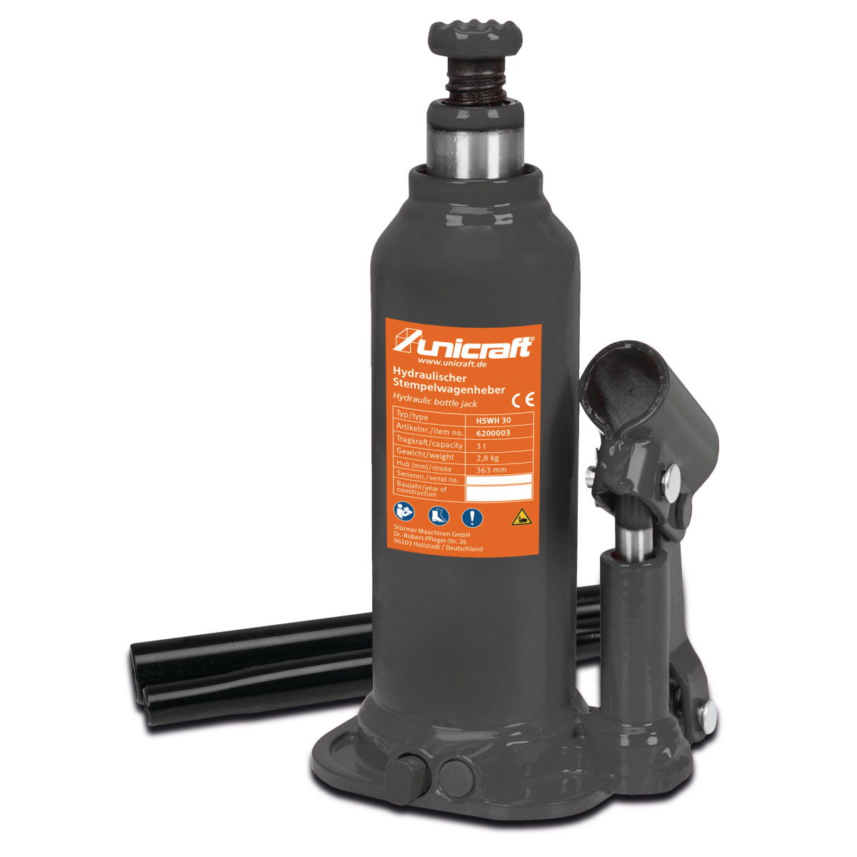 Unicraft HSWH 50 hidraulikus palack emelő 5t termék fő termékképe