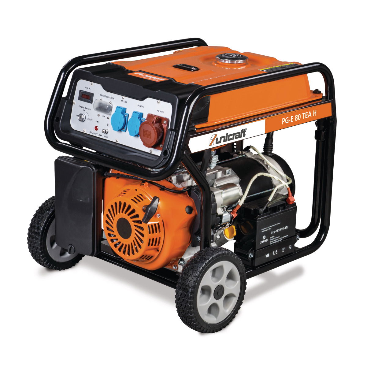 Unicraft PG-E 80 TEA szinkrongenerátoros, benzin üzemű áramfejlesztő (2,5kW/230V, 6,5kW/400V) termék fő termékképe