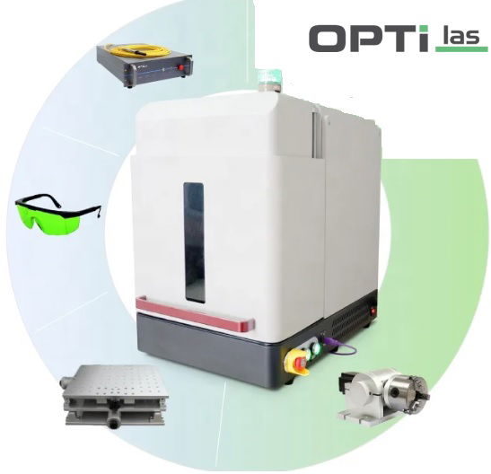 OPTIMUM OPTIlas LM-P 30W lézer jelölő, zárt burkolattal, forgató egységekkel 30W fiber lézerforrással termék fő termékképe