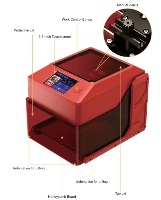 OPTIlas 10W Zárt Intelligens kék lézeres gravírozógép termék fő termékképe