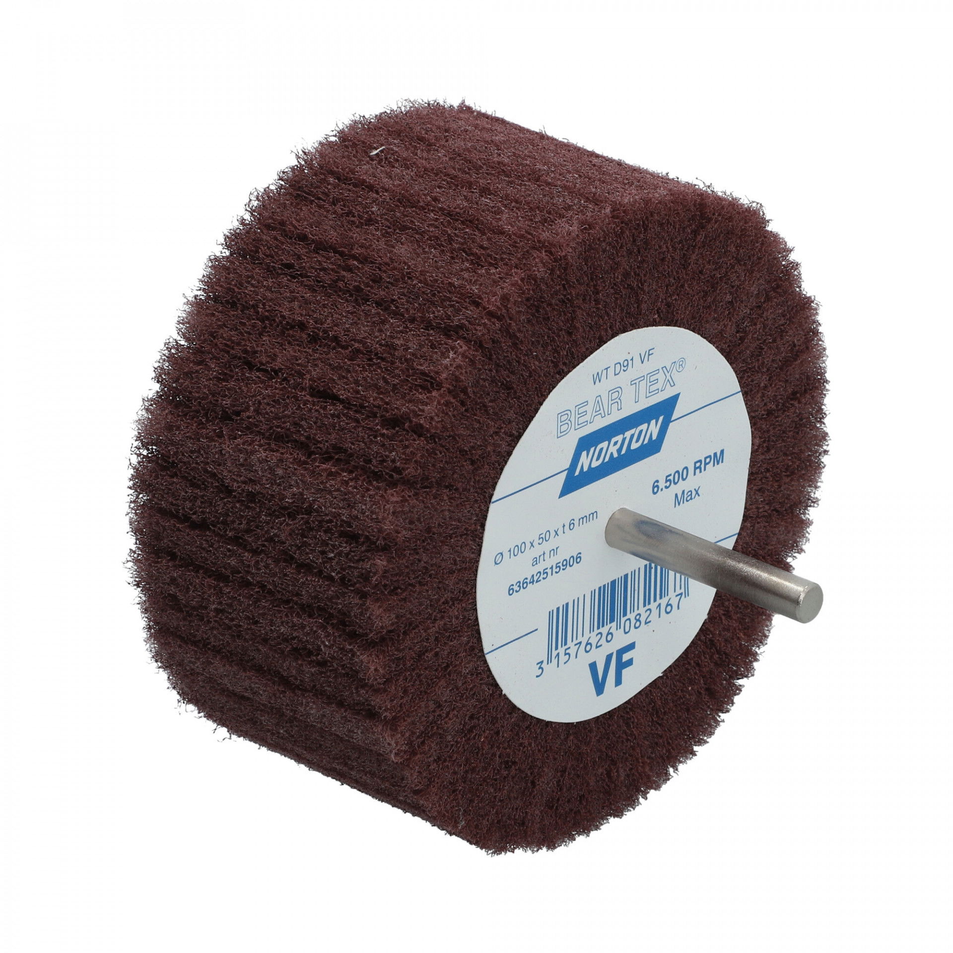 Norton Beartex csapos lamellás csiszolókorong Ø100x50x6mm Very Fine A, 10 db/csomag termék fő termékképe