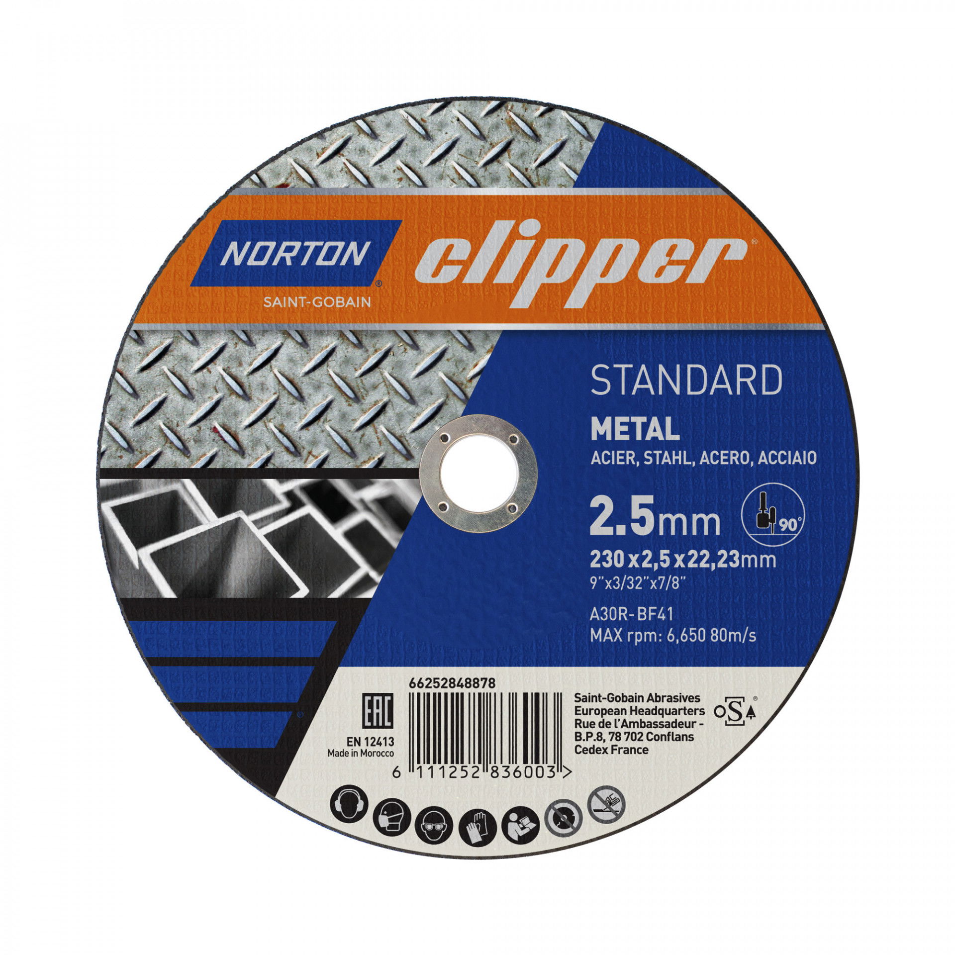 Norton Clipper Standard vágókorong 230x2,5x22,23mm A30R, 25 db/csomag termék fő termékképe