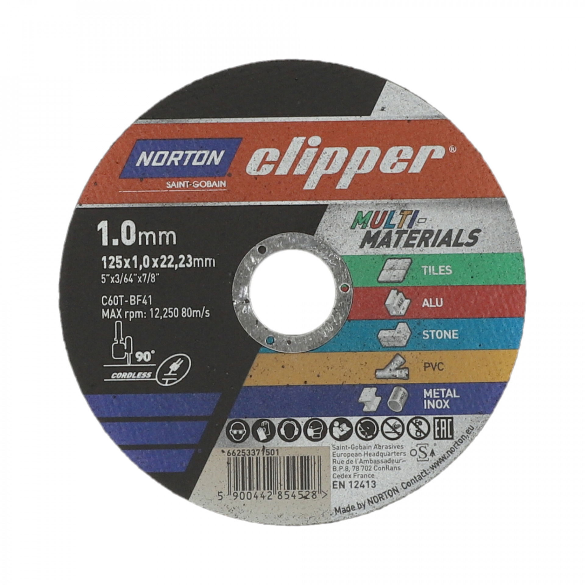 Norton Clipper Multimaterial vágókorong 125x1,0x22,23mm C46T, 25 db/csomag termék fő termékképe