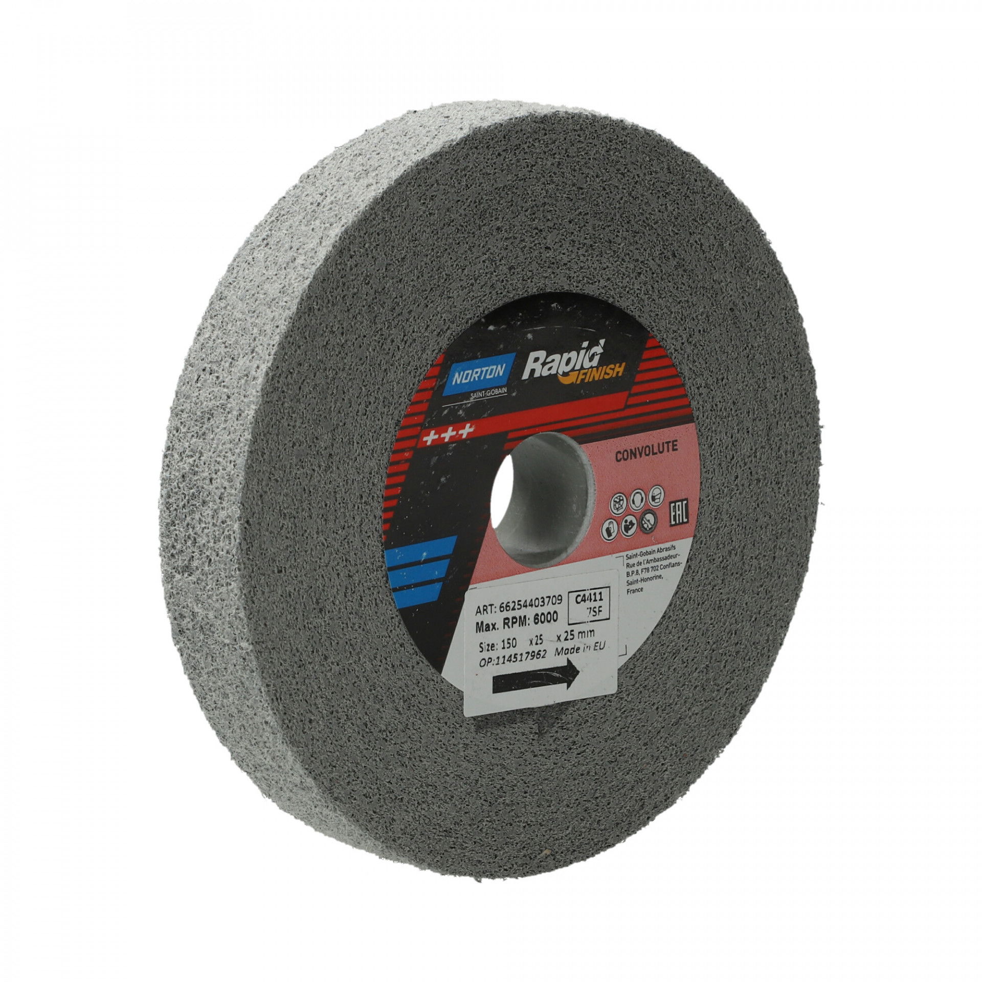 Norton Rapid Finish Light rost csiszolókorong 150x25x25mm Fine 7, 3 db/csomag termék fő termékképe