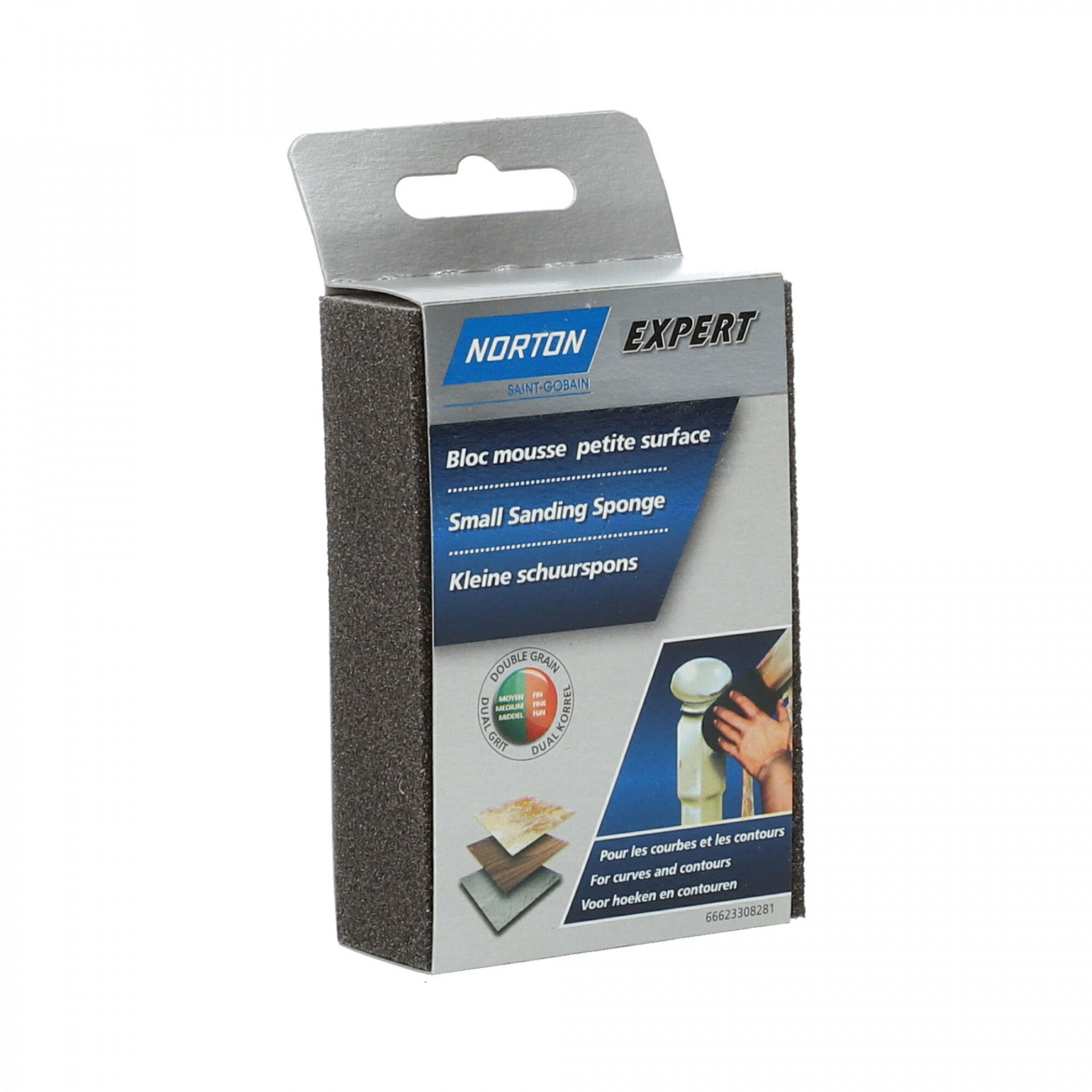 Norton Expert négyoldalas csiszolószivacs 100x68x26mm P60/100, 5 db/csomag termék fő termékképe