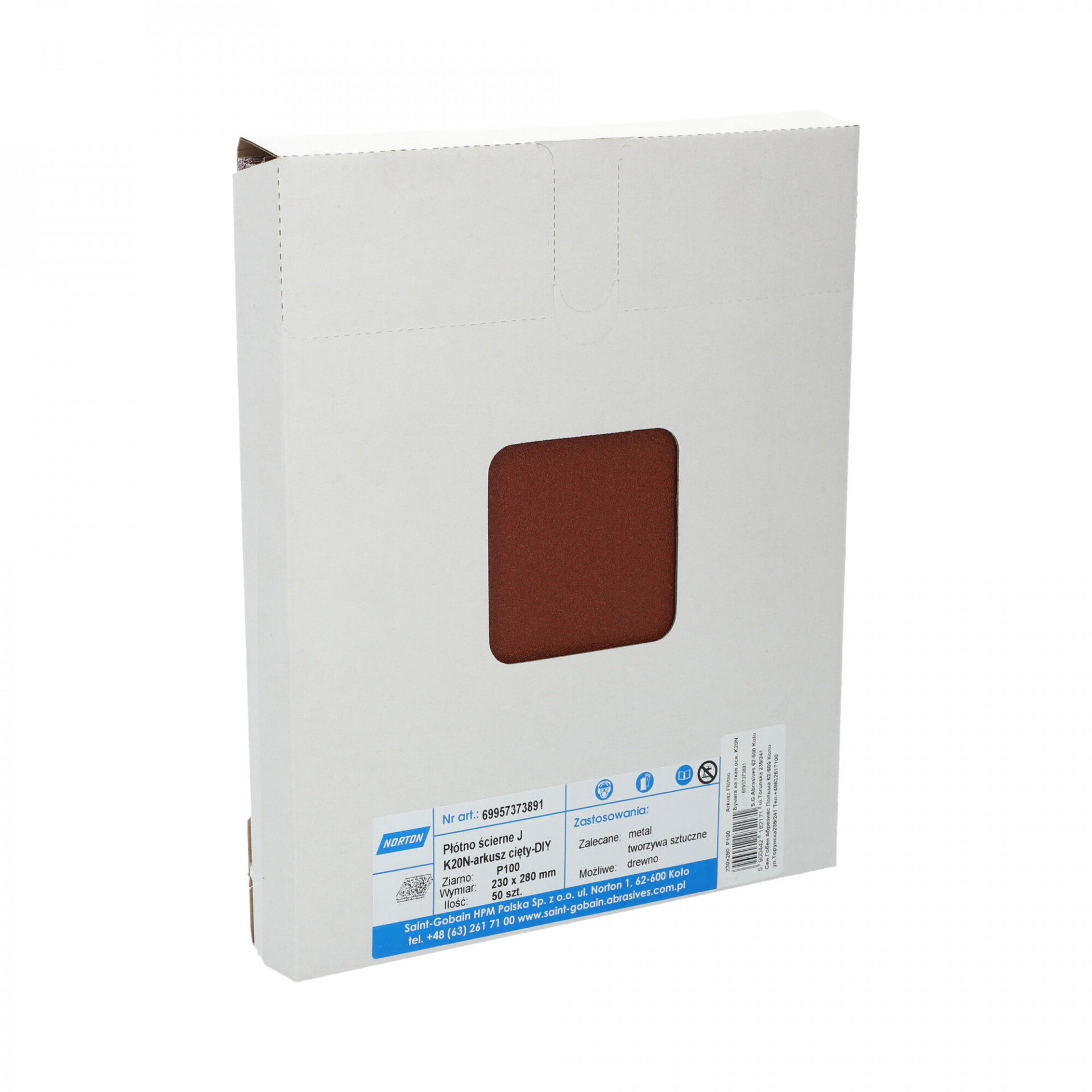 Norton K20N csiszolóvászon 230x280mm P100, 50 db/csomag termék fő termékképe