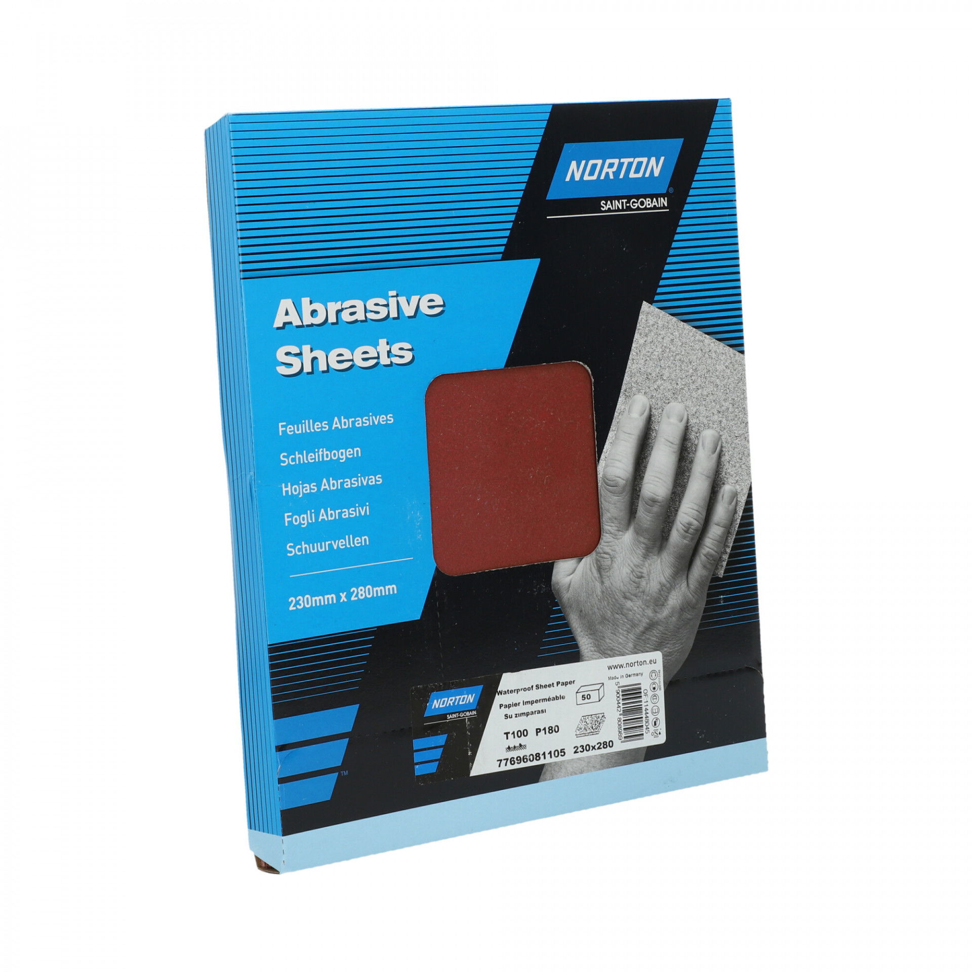 Norton T100 vízálló csiszolópapír 230x280mm P180, 50 db/csomag termék fő termékképe