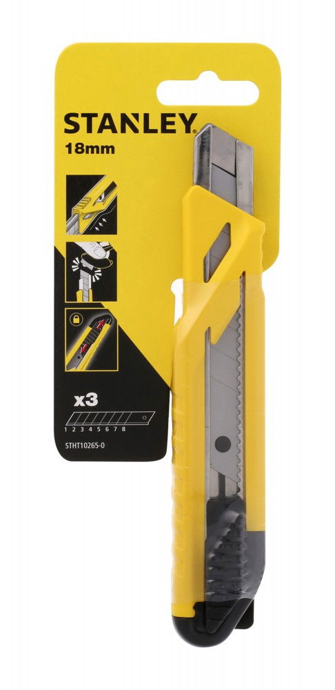 Stanley STHT10265-0 tördelhető pengéjű kés, 18 mm + 3 tartalék penge (bliszteres) termék fő termékképe