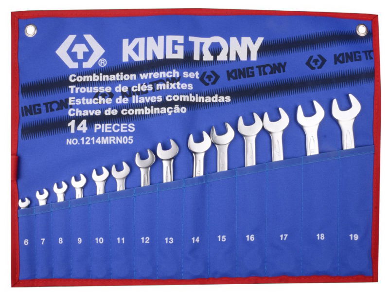 King Tony 14 részes csillag-villáskulcs készlet 6-19mm 1214MRN05 termék fő termékképe