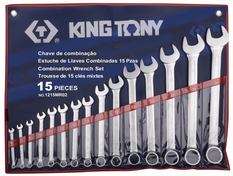 King Tony 15 részes csillag-villáskulcs készlet 6-32mm 1215MR02 termék fő termékképe
