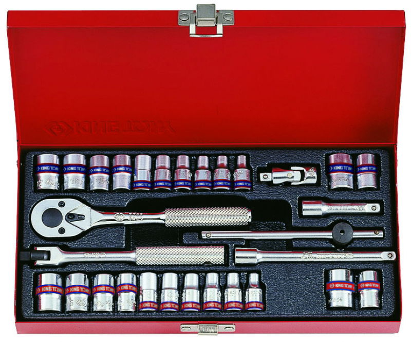 King Tony 30 részes 1/4˝-os kézi dugókulcs készlet mm+coll 6* 2530CR termék fő termékképe