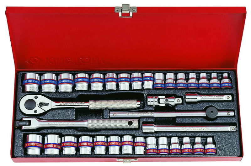 King Tony 36 részes 3/8˝-os kézi dugókulcs készlet 12* 3036CR termék fő termékképe