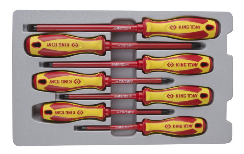 King Tony 7 részes csavarhúzó készlet szigetelt 30617MR termék fő termékképe