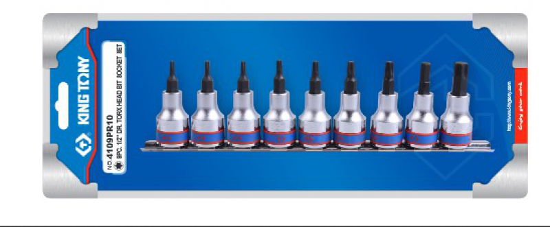 King Tony 9 részes. 1/2˝-os torx bitfejkészlet. sínen 4109PR10 termék fő termékképe