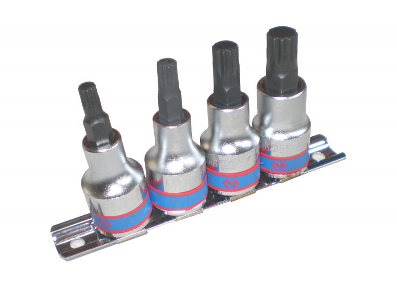 King Tony 4 részes 1/2˝-os spline bitfejkészlet sínen 4126PR termék fő termékképe