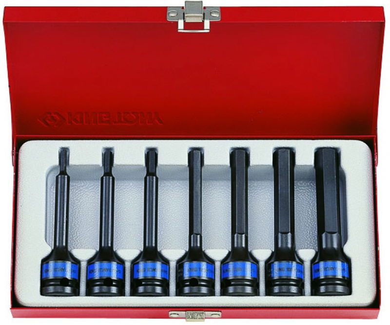 King Tony 7 részes 1/2˝-os gépi hatszög bitfejkészlet L=100mm  4457MP termék fő termékképe