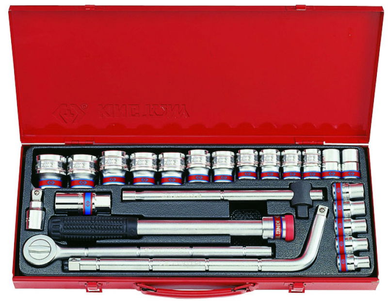 King Tony 24 részes 1/2˝-os kézi dugókulcs készlet coll 6* SAE4524SR termék fő termékképe