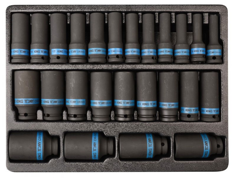 King Tony 25 részes 1/2˝-os gépi dugókulcs készlet 6* 9-4435MP termék fő termékképe