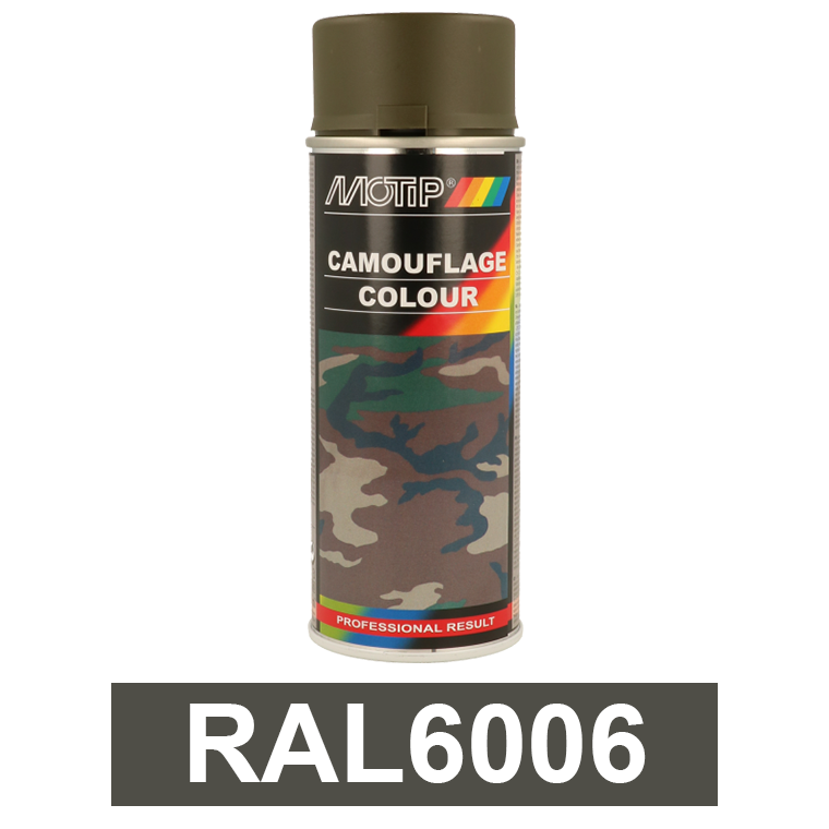 Motip CAMOUFLAGE álcázó festék spray, matt, RAL6006 szürkésoliva, 400 ml termék fő termékképe
