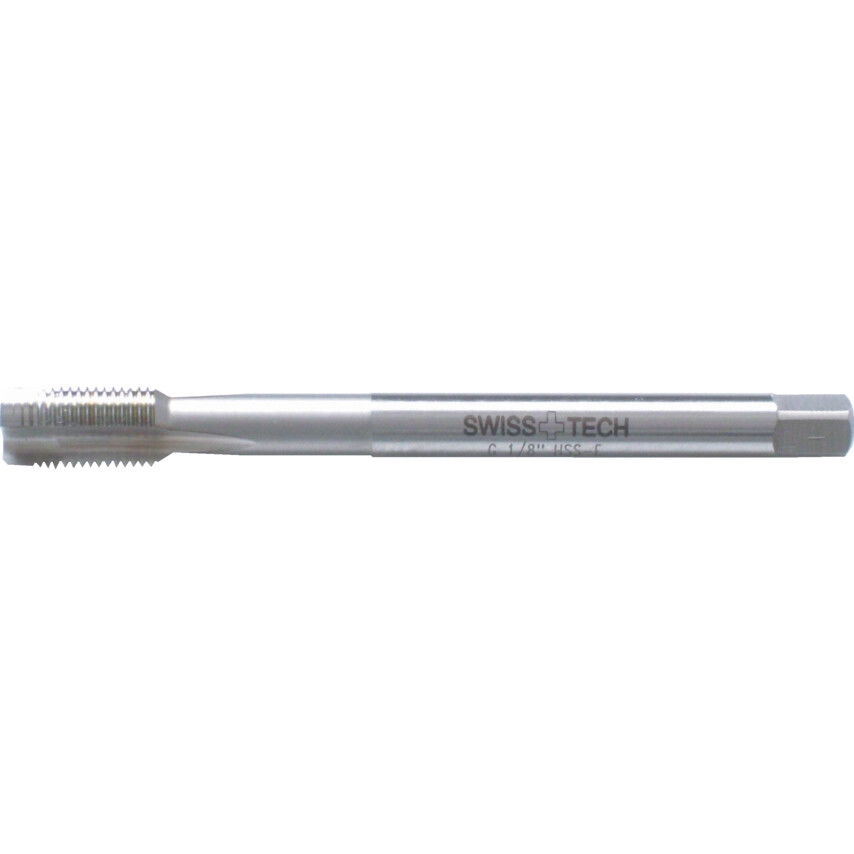 SwissTech 1/8"X28 BSP KÉK GYŰRŰS HSS-EV EGYENES HORNYÚ GÉPI MENETFÚRÓ termék fő termékképe