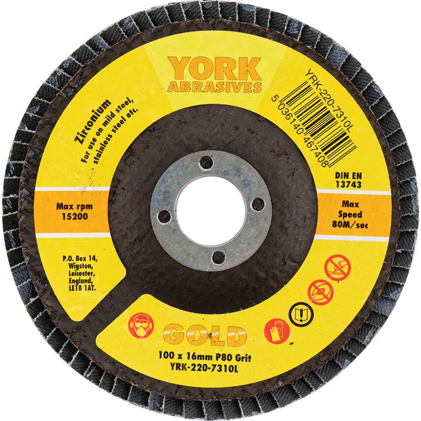 York 100X16MM CIRKÓNIUM LAMELLÁS CSISZOLÓTÁRCSA ÜVEGSZÁLAS TÁNYÉRON P80 termék fő termékképe
