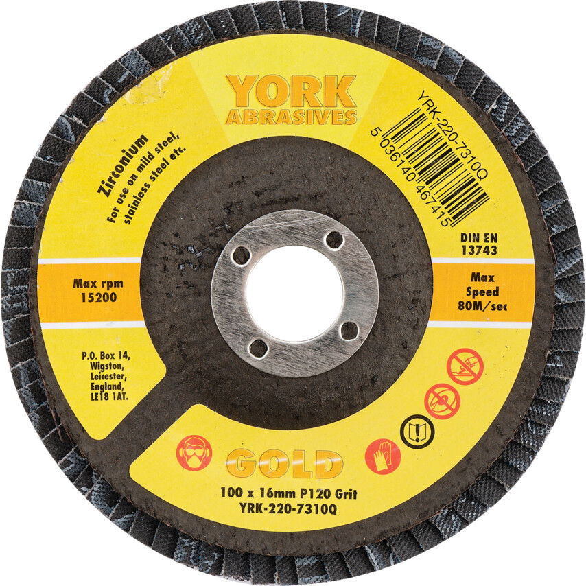 York 100X16MM CIRKÓNIUM LAMELLÁS CSISZOLÓTÁRCSA ÜVEGSZÁLAS TÁNYÉRON P120 termék fő termékképe