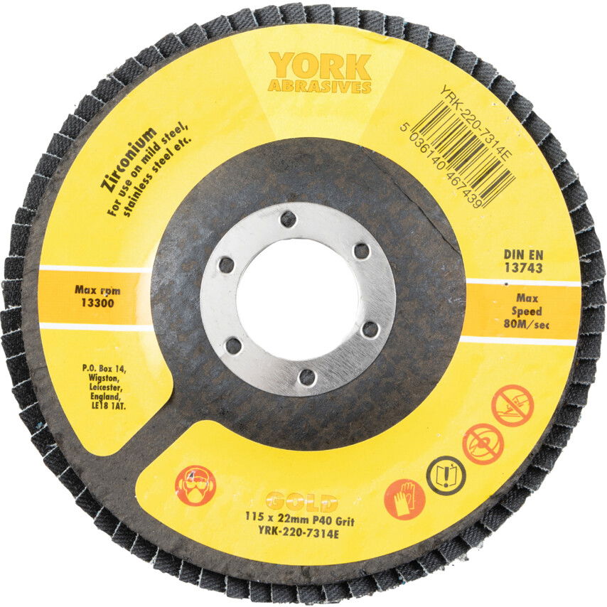 York 115X22MM CIRKÓNIUM LAMELLÁS CSISZOLÓTÁRCSA ÜVEGSZÁLAS TÁNYÉRON P40 termék fő termékképe