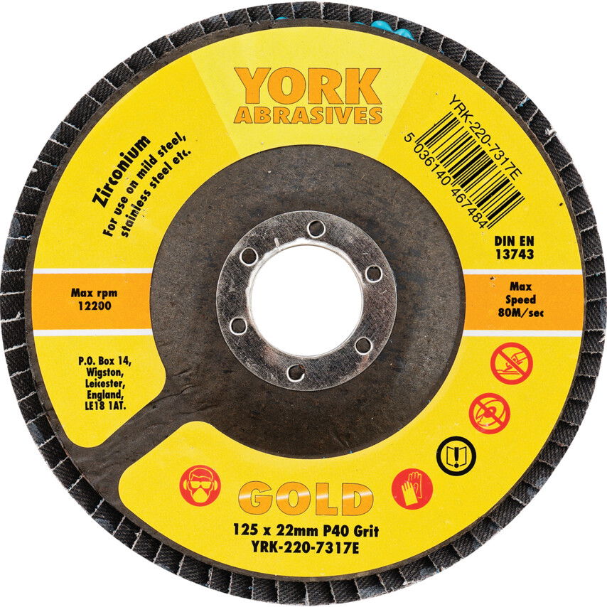 York 125X22MM CIRKÓNIUM LAMELLÁS CSISZOLÓTÁRCSA ÜVEGSZÁLAS TÁNYÉRON P40 termék fő termékképe
