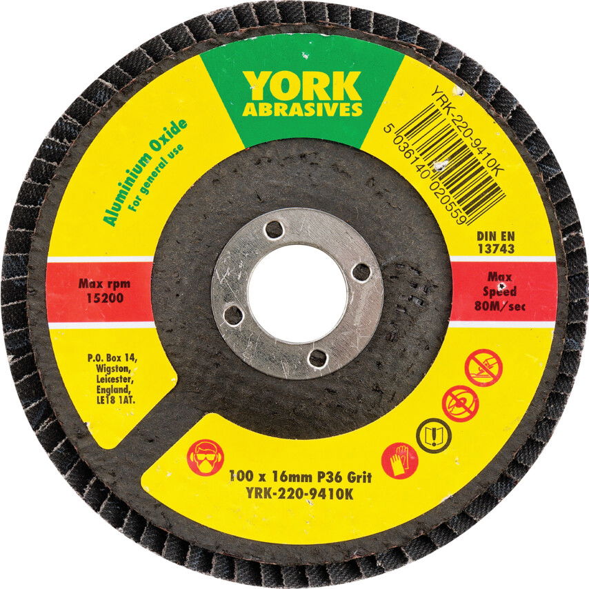 York 100X16MM AL-OX LAMELLÁS CSISZOLÓTÁRCSA ÜVEGSZÁLAS TÁNYÉRON P36 termék fő termékképe