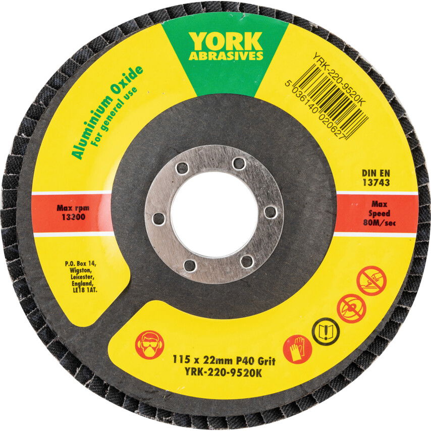 York 115X22MM AL-OX LAMELLÁS CSISZOLÓTÁRCSA ÜVEGSZÁLAS TÁNYÉRON P40 termék fő termékképe