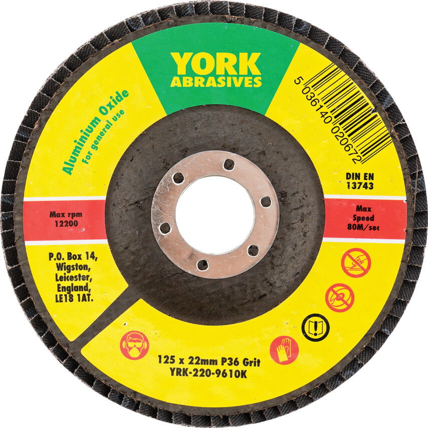York 127X22MM AL-OX LAMELLÁS CSISZOLÓTÁRCSA ÜVEGSZÁLAS TÁNYÉRON P36 termék fő termékképe