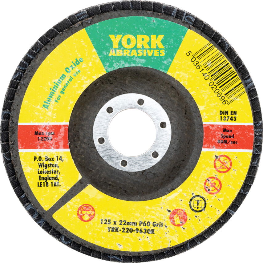 York 127X22MM AL-OX LAMELLÁS CSISZOLÓTÁRCSA ÜVEGSZÁLAS TÁNYÉRON P60 termék fő termékképe
