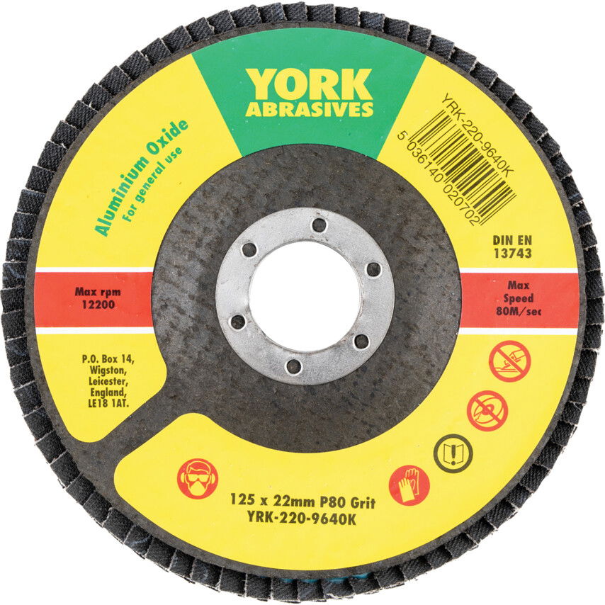 York 127X22MM AL-OX LAMELLÁS CSISZOLÓTÁRCSA ÜVEGSZÁLAS TÁNYÉRON P80 termék fő termékképe
