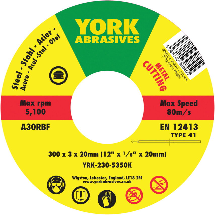 York 300X3X20MM A30RBF LAPOS VÁGÓKORONG T41 termék fő termékképe