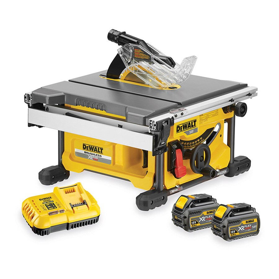 Dewalt DCS7485T2 szénkefe nélküli akkus asztali fűrész (2 x 6.0 Ah Li-ion akkuval) termék fő termékképe