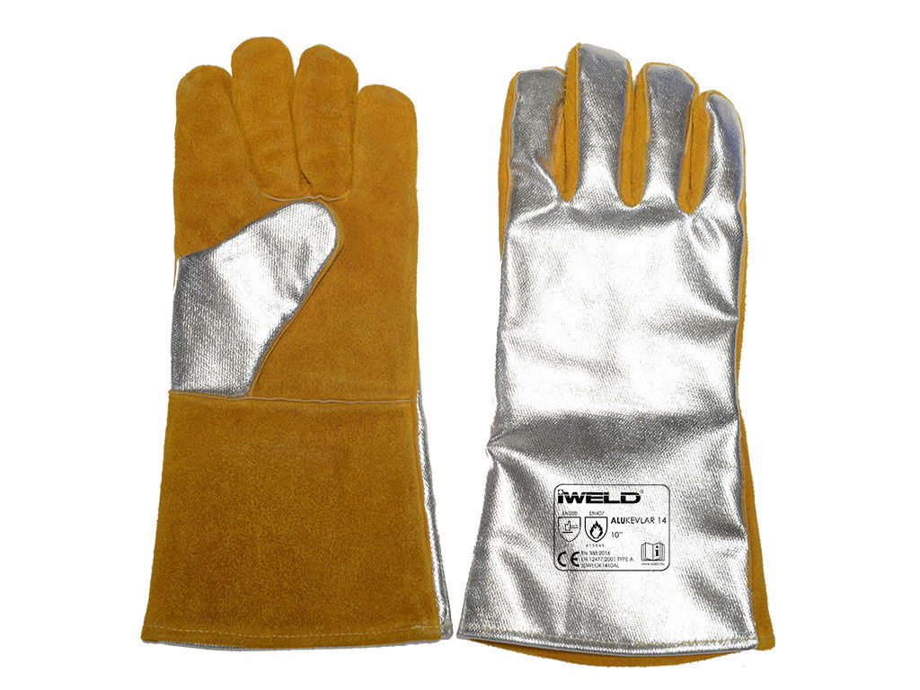 IWELD ALUKEVLAR Hegesztő védőkesztyű, bélelt, ALUMINIZÁLT kézháttal 14" termék fő termékképe