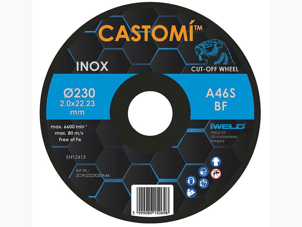 IWELD CASTOMÍ INOX vágókorong 230x2,0x22,2 A46S-BF termék fő termékképe