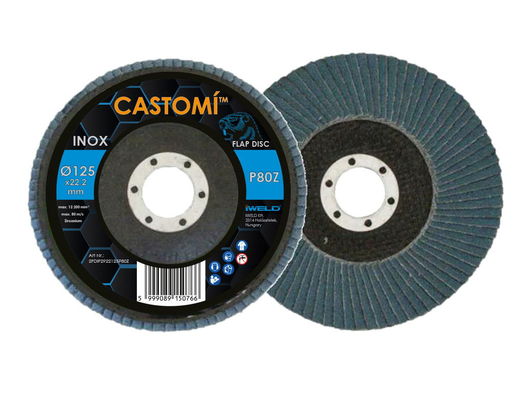 IWELD CASTOMÍ INOX lamellás csiszolótárcsa F29 kúpos 125x22,2 P80Z termék fő termékképe